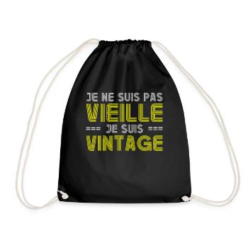 Je Ne Suis Pas Vieille Je Suis Vintage Retro Femme - Sac de sport léger - noir - Devant