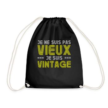 Je Ne Suis Pas Vieux Je Suis Vintage Retro Homme - Sac de sport léger - noir - Devant