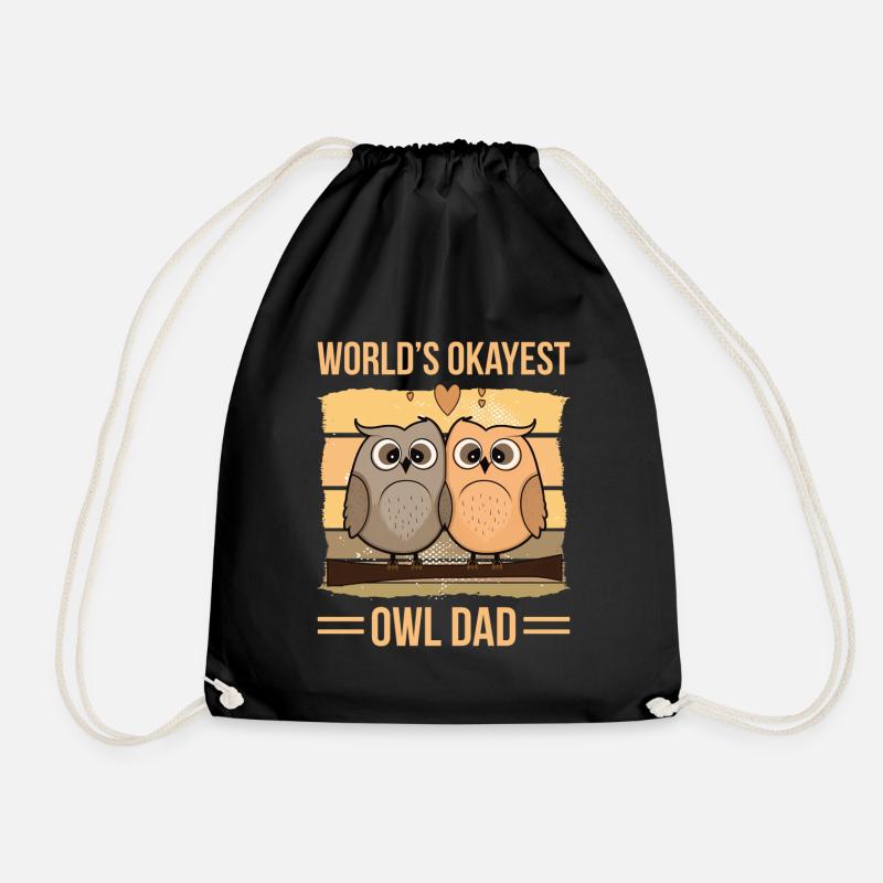 World's Okayes Owl Dad - Turnbeutel - Schwarz
