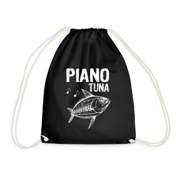 Piano Tuna - Thon à touches de piano - Sac de sport léger - noir - Devant