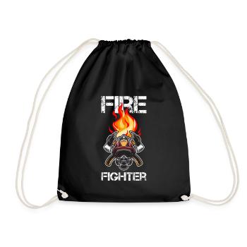 Wir sind stolz auf unsere Feuerwehrleute - Turnbeutel - Schwarz - Vorne