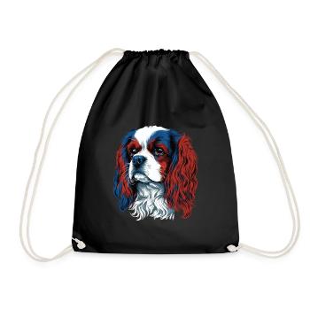 Un portrait de chien Cavalier King Charles Spaniel - Sac de sport léger - noir - Devant