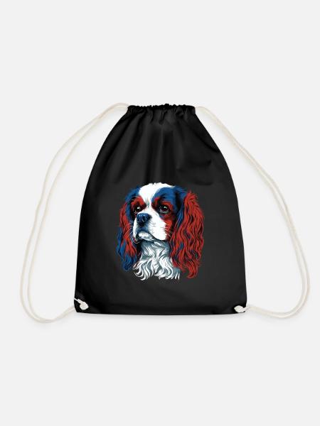 Ein Cavalier King Charles Spaniel Hundeporträt - Turnbeutel - Schwarz