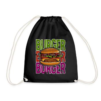 J’adore la restauration rapide, les hamburgers et les frites - Sac de sport léger - noir - Devant