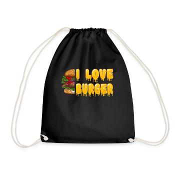 J’adore la restauration rapide, les hamburgers et les frites - Sac de sport léger - noir - Devant