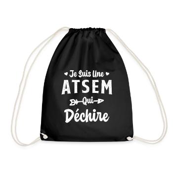 Je suis une ATSEM qui déchire Idée Cadeau Atsem - Sac de sport léger - noir - Devant