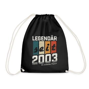 LEGENDÄR SEIT 2003 WASCHECHTES ORIGINAL GEBURTSTAG - Turnbeutel - Schwarz - Vorne