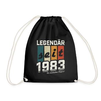 LEGENDÄR SEIT 1983 WASCHECHTES ORIGINAL GEBURTSTAG - Turnbeutel - Schwarz - Vorne