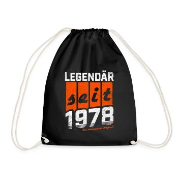 LEGENDÄR SEIT 1978 WASCHECHTES ORIGINAL GEBURTSTAG - Turnbeutel - Schwarz - Vorne