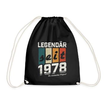LEGENDÄR SEIT 1978 WASCHECHTES ORIGINAL GEBURTSTAG - Turnbeutel - Schwarz - Vorne