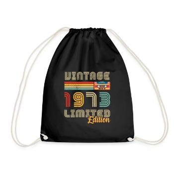 Jahrgang 1973 Geburtstagsgeschenk 1973 - Turnbeutel - Schwarz - Vorne