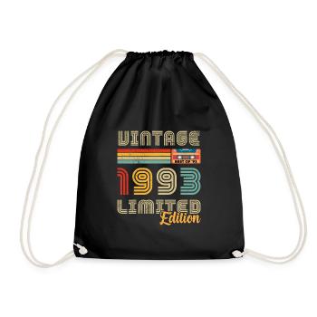 Jahrgang 1993 Geburtstagsgeschenk 1993 - Turnbeutel - Schwarz - Vorne