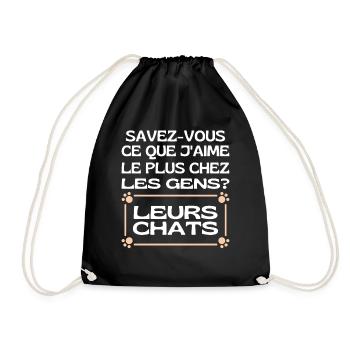 Savez-vous Ce Que Jaime Chez Les Gens Leurs Chats - Sac de sport léger - noir - Devant