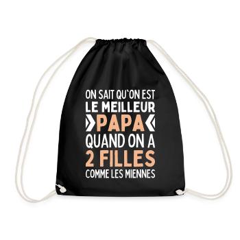 On Est Le Meilleur Papa 2 Filles Comme Les Miennes - Sac de sport léger - noir - Devant