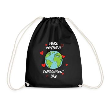 Make everyday environment day - Turnbeutel - Schwarz - Vorne
