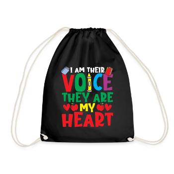 SPED Teacher I Am Their Voice Special Education - Drawstring Bag - black - Front