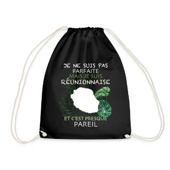 Reunionnaise Humour Femme Cadeau Citation - Sac de sport léger - noir - Devant