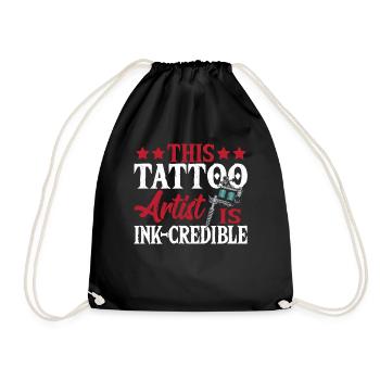 Tattooer This Tattoo Artist Is Ink-Credible - Drawstring Bag - black - Front