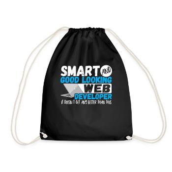 Programmer Smart And Good Looking Web Developer - Drawstring Bag - black - Front