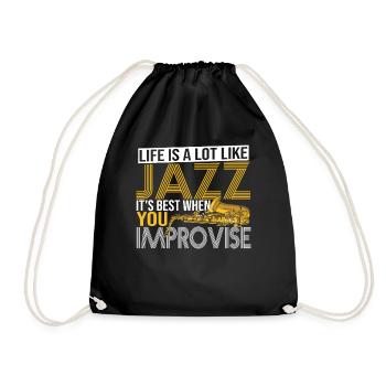 Das Leben ist eine Menge wie Jazz Musik Jazz Hörer - Turnbeutel - Schwarz - Vorne