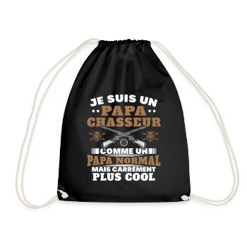 Un papa chasseur c'est comme un papa normal - Sac de sport léger - noir - Devant
