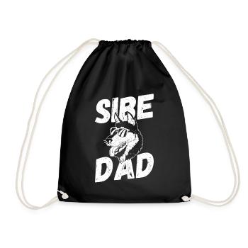 Sibe Dad Siberian Husky - Drawstring Bag - black - Front
