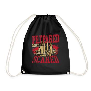 Prepared Not Scared 2nd Amendment - Drawstring Bag - black - Front