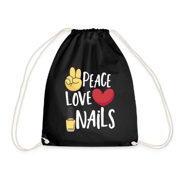 Peace Love Nails Nail Tech Nail Technicien - Sac de sport léger - noir - Devant