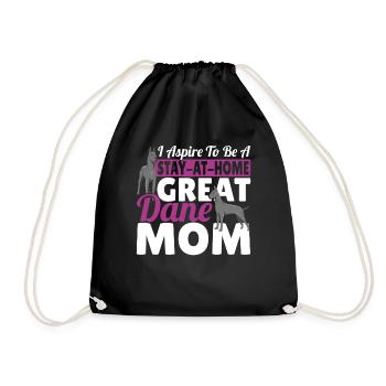 I Aspire To Be A Stay-At-Home Great Dane Mom - Drawstring Bag - black - Front