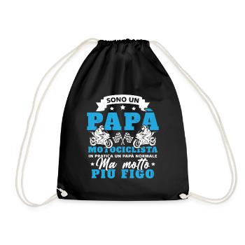 Un père motard et un père normal plus cool - Sac de sport léger - noir - Devant