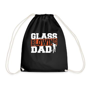 Glassblowing Dad Glassblower Glass Blowing - Drawstring Bag - black - Front