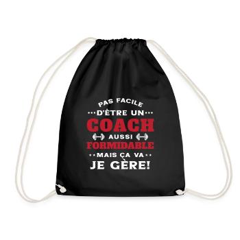Coach Formidable Je Gère Idée Cadeau Humour - Sac de sport léger - noir - Devant