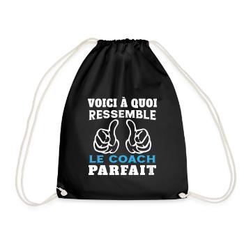 Coach parfait - Humour Cadeau pour coach sportif - Sac de sport léger - noir - Devant