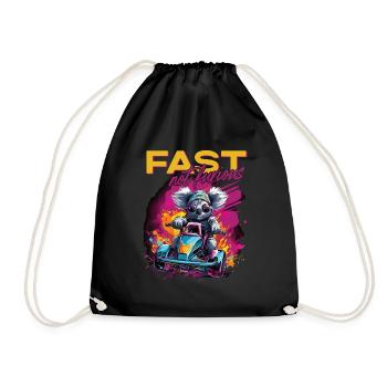 Fast Not Furious Koala Bär - Turnbeutel - Schwarz - Vorne