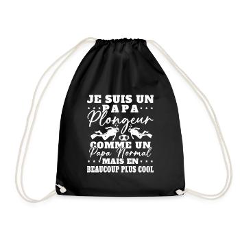 Papa Plongeur Cadeau Humour Fête des Pères Plongée - Sac de sport léger - noir - Devant