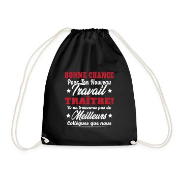 Départ Collègue Travail Bonnce Chance Cadeau Drôle - Sac de sport léger - noir - Devant