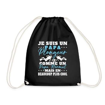 Papa Plongeur Cadeau Humour Fête des Pères Plongée - Sac de sport léger - noir - Devant