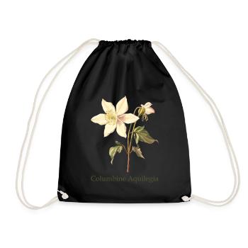 Columbine Aquilegia – Design floral pour - Sac de sport léger - noir - Devant
