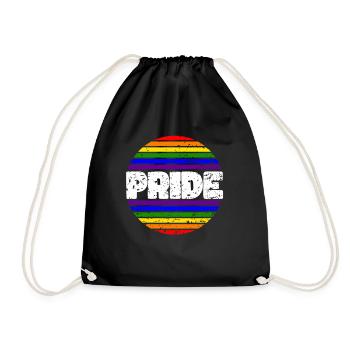 Pride LGBT Liebe gewinnt, wir sind queer und stolz - Turnbeutel - Schwarz - Vorne