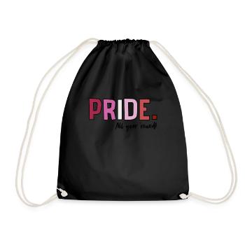 Pride LGBT love wins, we are queer and proud - Drawstring Bag - black - Front