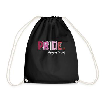 Pride LGBT Liebe gewinnt, wir sind queer und stolz - Turnbeutel - Schwarz - Vorne