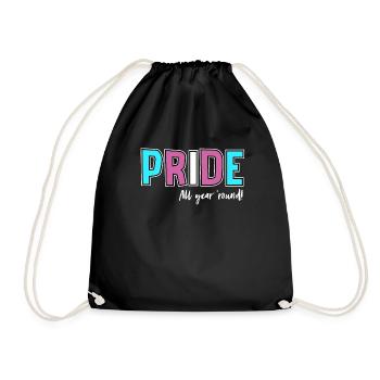 Pride LGBT Liebe gewinnt, wir sind queer und stolz - Turnbeutel - Schwarz - Vorne