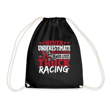 Never Underestimate An Old Man Who Loves Truck - Drawstring Bag - black - Front