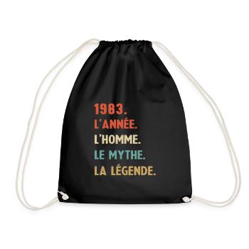 1983 Anniversaire Né en 1983 Homme Mythe Légende - Sac de sport léger - noir - Devant
