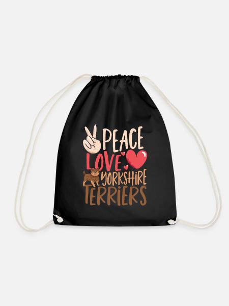 Peace Love Yorkshire Terrier Yorkshire Terrier - Turnbeutel - Schwarz