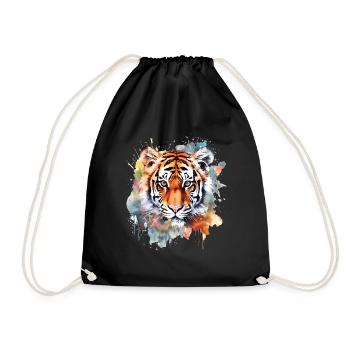 Niedliche Tiger-aquarellkunst - Turnbeutel - Schwarz - Vorne