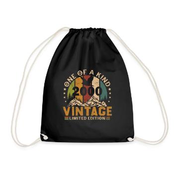 Vintage Born 2000 Retro Vintage Jubiläumsgeschenk - Turnbeutel - Schwarz - Vorne
