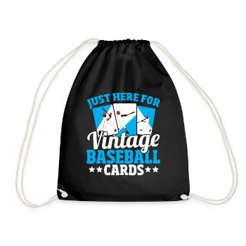 Nur hier für Vintage-Baseball-Karten Baseball - Turnbeutel - Schwarz - Vorne