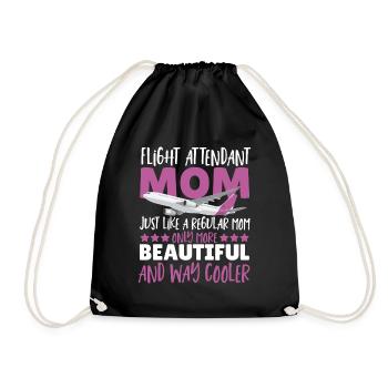 Flight Attendant Mom Genau wie eine normale Mom - Turnbeutel - Schwarz - Vorne