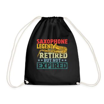 Saxophone Legend Retired But Not Expired - Turnbeutel - Schwarz - Vorne